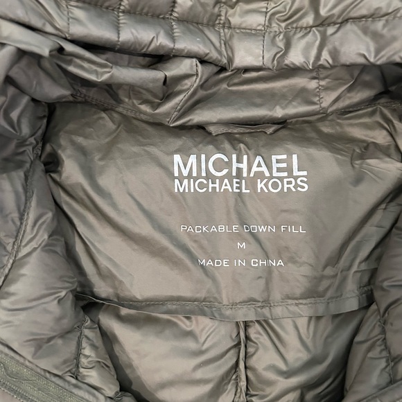 Michael Kors Packable Down Fill Puffer Jacket in Olive - Picture 7 of 10